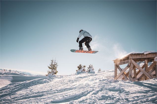 Snowboard sur un saut - Alpigraphie / Matthias Kröll