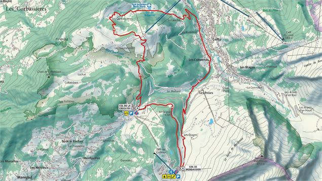 Plan pistes les corbassières