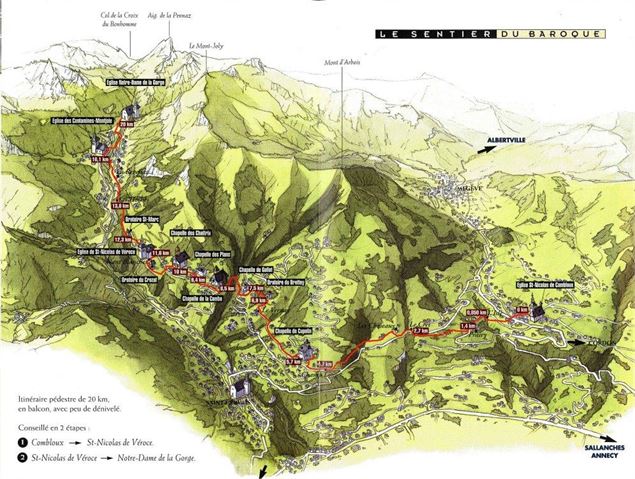 carte du sentier du baroque - Ot Combloux