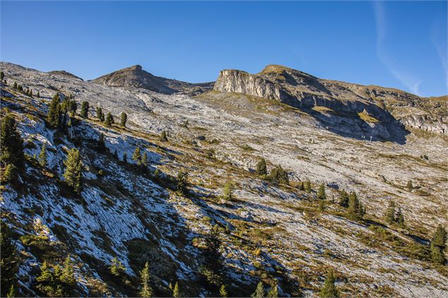 Vue depuis le téléphérique (DMC) entre Flaine et le sommet des Grandes Platières - OT Flaine-Candice