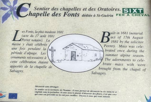 Texte de présentation de la chapelle des Fonts - HGT