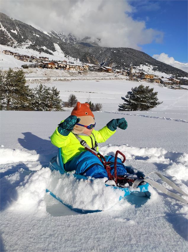 Piste de luge Marie Christine à proximité du village d'Aussois - Alexia Lombard - OT HMV