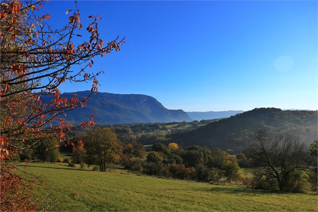 Vue sur Virieu-le-Grand depuis St Martin - E.BEBI Office de tourisme Bugey Sud Grand Colombier