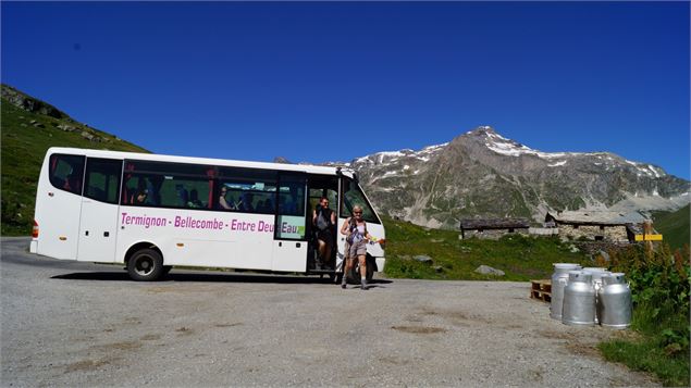 Navette d'Entre-deux-Eaux à l'arrêt de Plume Fine, Parc national de la Vanoise - OT Haute Maurienne 