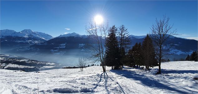 Photos depuis l'Espace nordique et de loisirs de Granier, avec une magnifique vue sur La Plagne - La