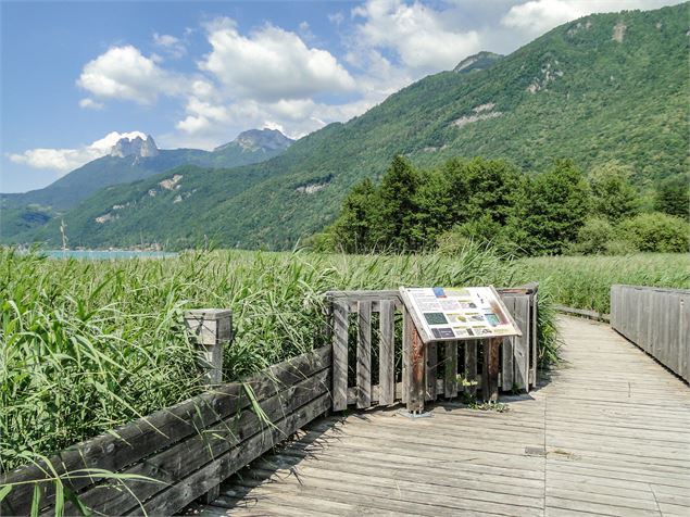 Panneau d'information réserve naturelle du Bout du Lac d'Annecy - Office de Tourisme des Sources du 